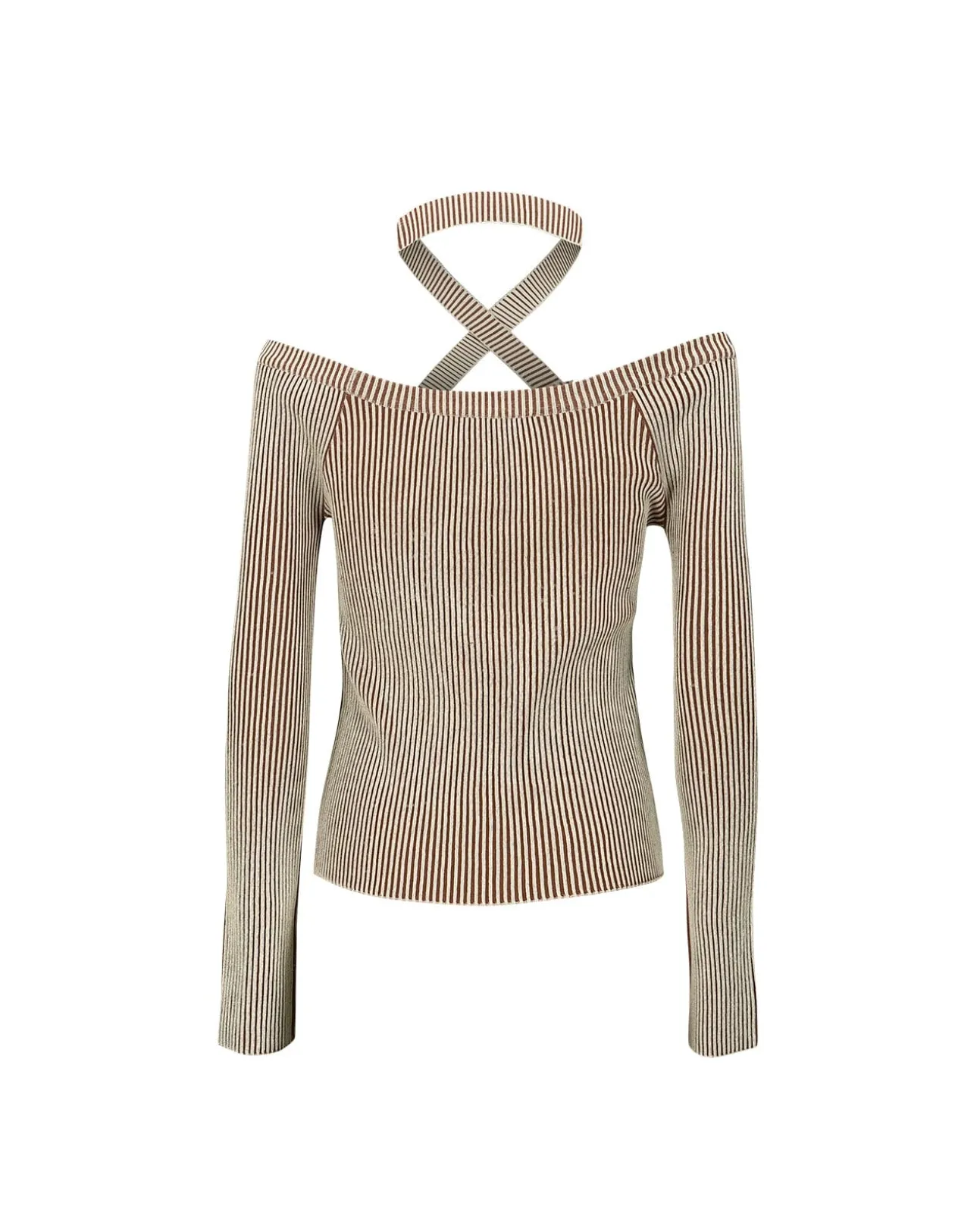 Andersson Bell Mona Knitted Corset Top Atb877W(Beige)-Women Tops