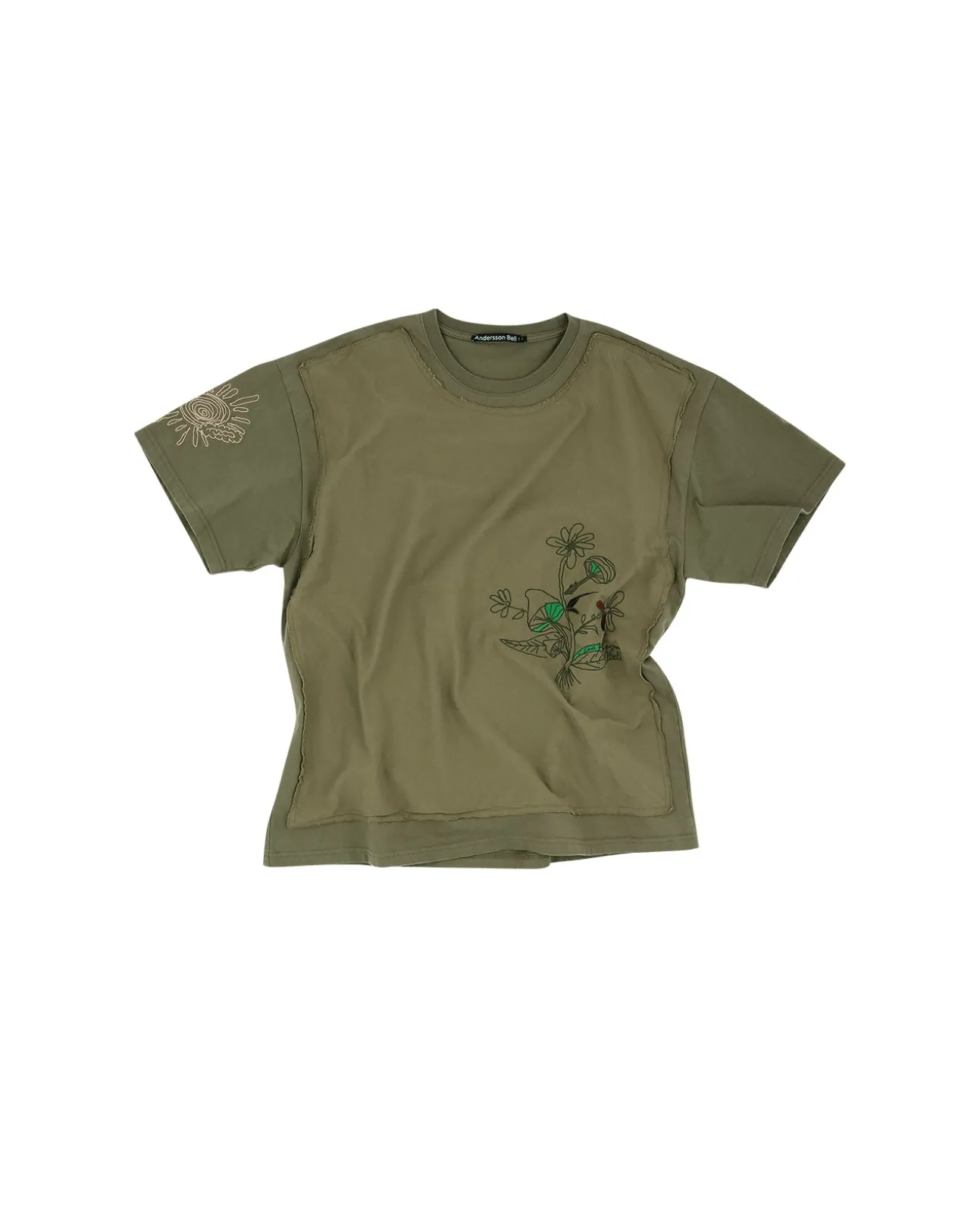 Andersson Bell Mushroom Embroidery Panel T-Shirt Atb964M(Khaki)-Men T-Shirts