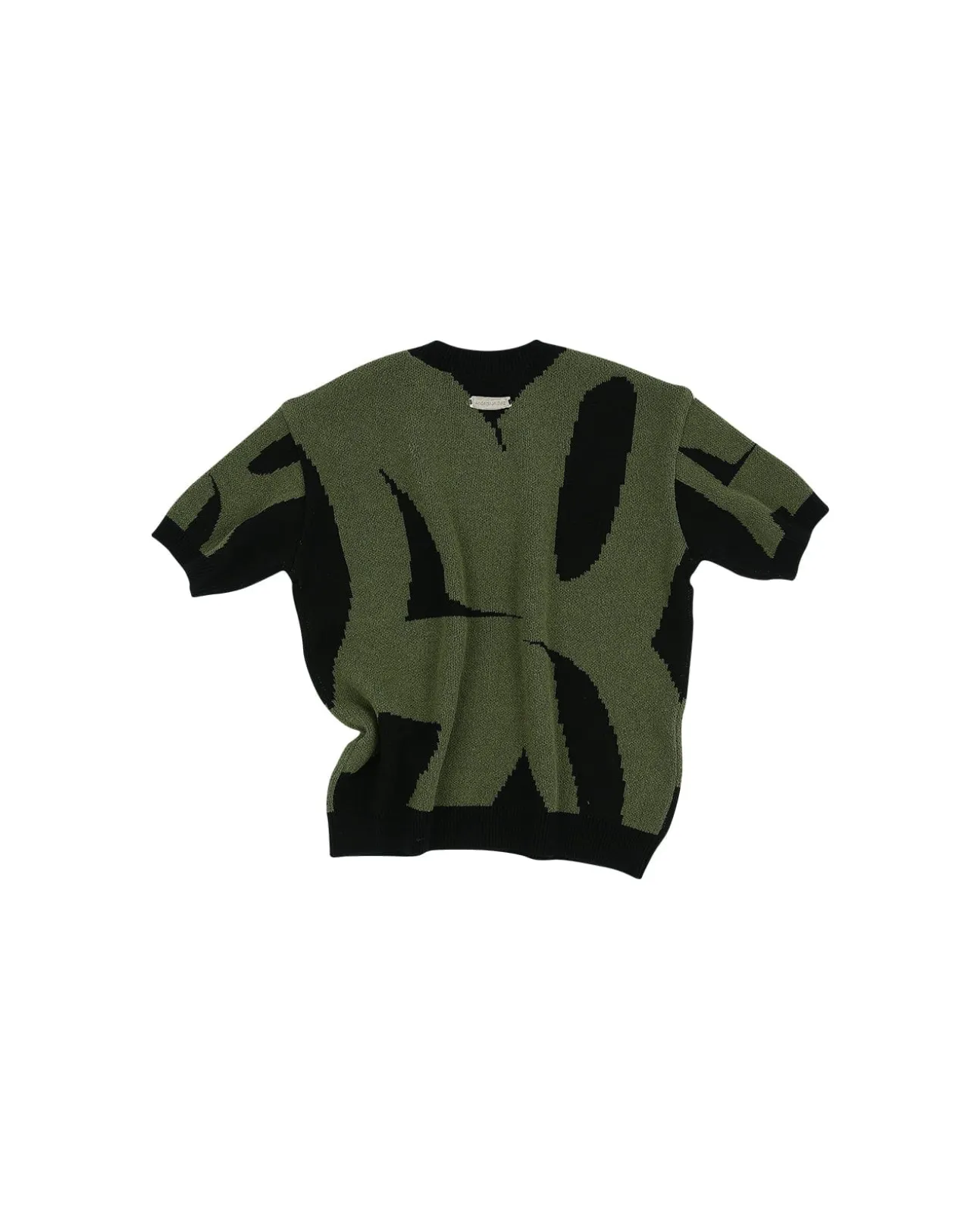 Andersson Bell New Ab Logo Jacquard Short Sleeve Knit Atb864M(Black)-Men Knitwear