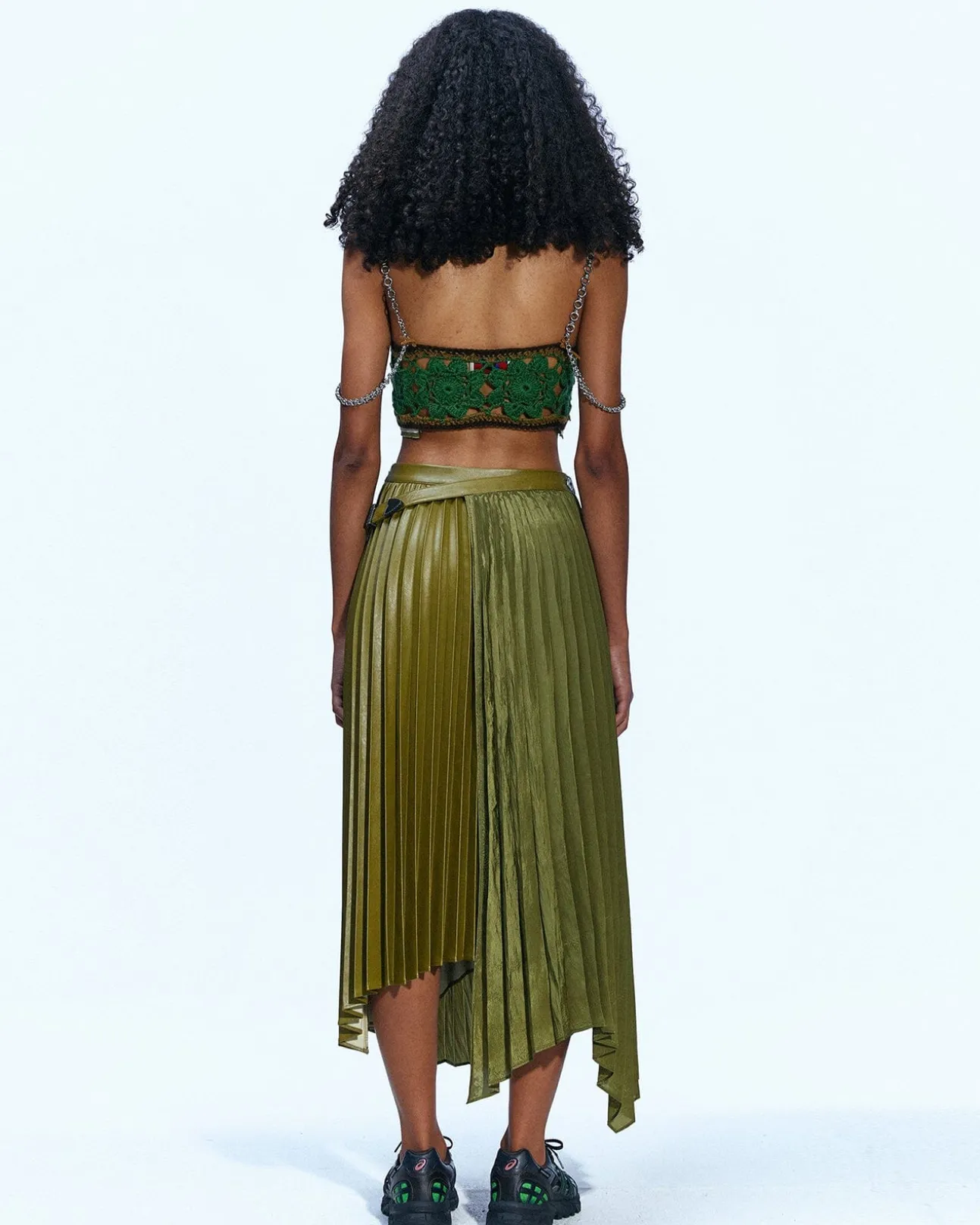 Andersson Bell Nicola Double Pleats Skirts Apa602W(Khaki)-Women Skirts