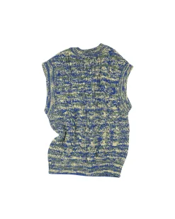 Andersson Bell Otreto Cable Vest (Italian Yarn) Atb867M(Blue)-Men Knitwear