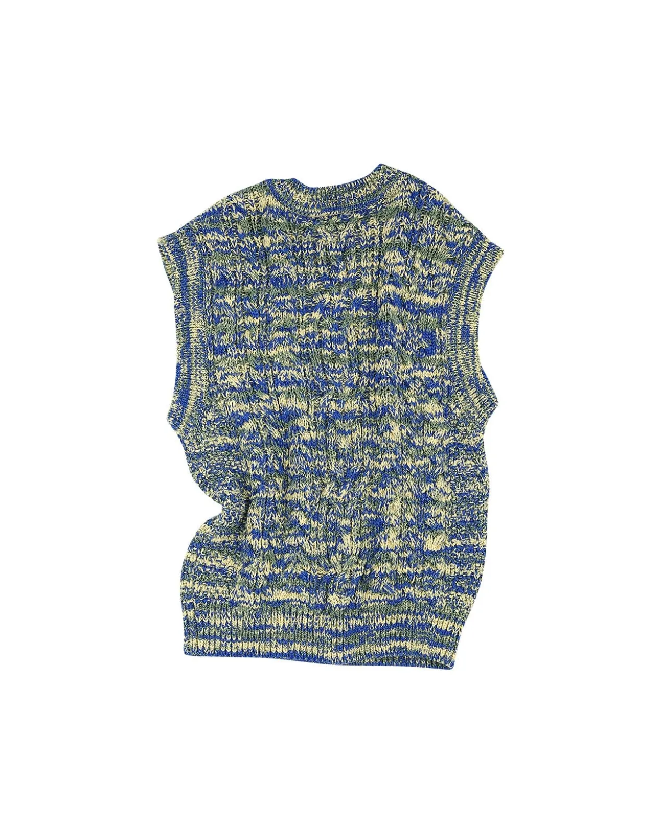 Andersson Bell Otreto Cable Vest (Italian Yarn) Atb867M(Blue)-Men Knitwear