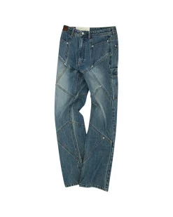 Andersson Bell Panel Carpenter Boot-Cut Jeans Apa610M(Washed Blue)-Men Trousers