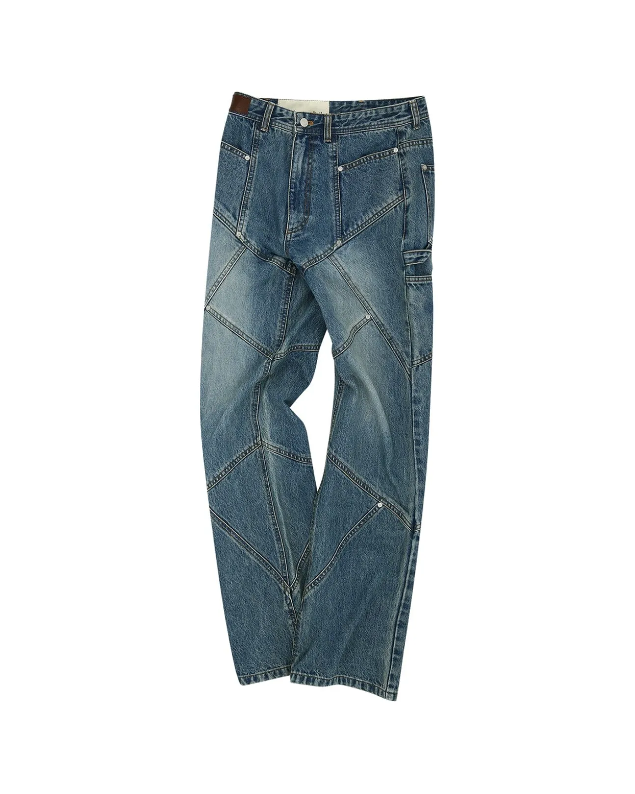Andersson Bell Panel Carpenter Boot-Cut Jeans Apa610M(Washed Blue)-Men Trousers
