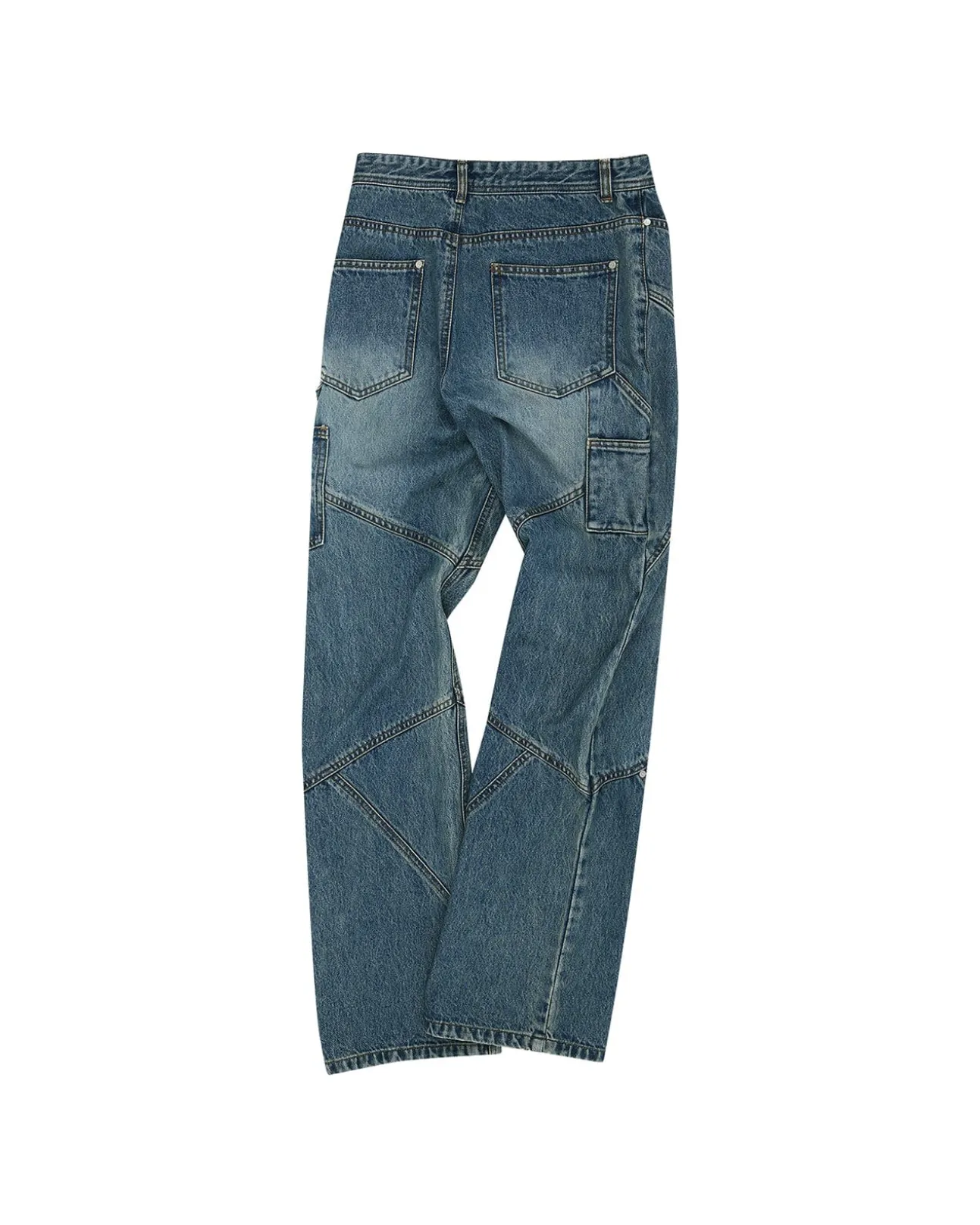 Andersson Bell Panel Carpenter Boot-Cut Jeans Apa610M(Washed Blue)-Men Trousers