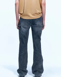 Andersson Bell Panel Carpenter Boot-Cut Jeans Apa610M(Washed Black)-Men Trousers