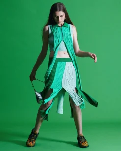 Andersson Bell Paola Scarf Sleeveless Top Atb892W(Green)-Women Tops
