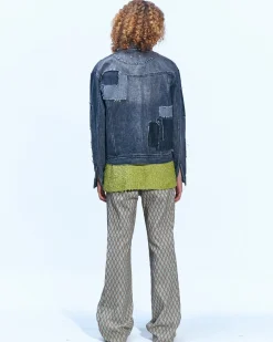Andersson Bell Patchwork Denim Jacket Awa508M(Black)-Men Outerwear