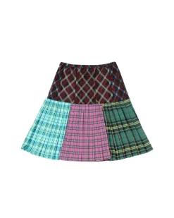 Andersson Bell Paulina Check On Check Bustier Skirt Apa627W(Multi)-Women Skirts