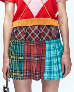 Andersson Bell Paulina Check On Check Bustier Skirt Apa627W(Multi)-Women Skirts