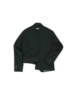Andersson Bell Pin Stripe Bomber Combo Jacket Awa527U(Charcoal)-Women Outerwear