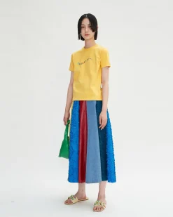 Andersson Bell Rainbow Flow T-Shirts Atb697W(Yellow)-Women Tops