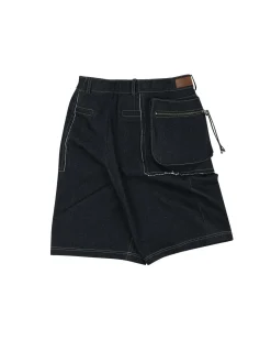 Andersson Bell Raw Edge Cargo Denim Shorts Apa650M(Indigo)-Men Trousers