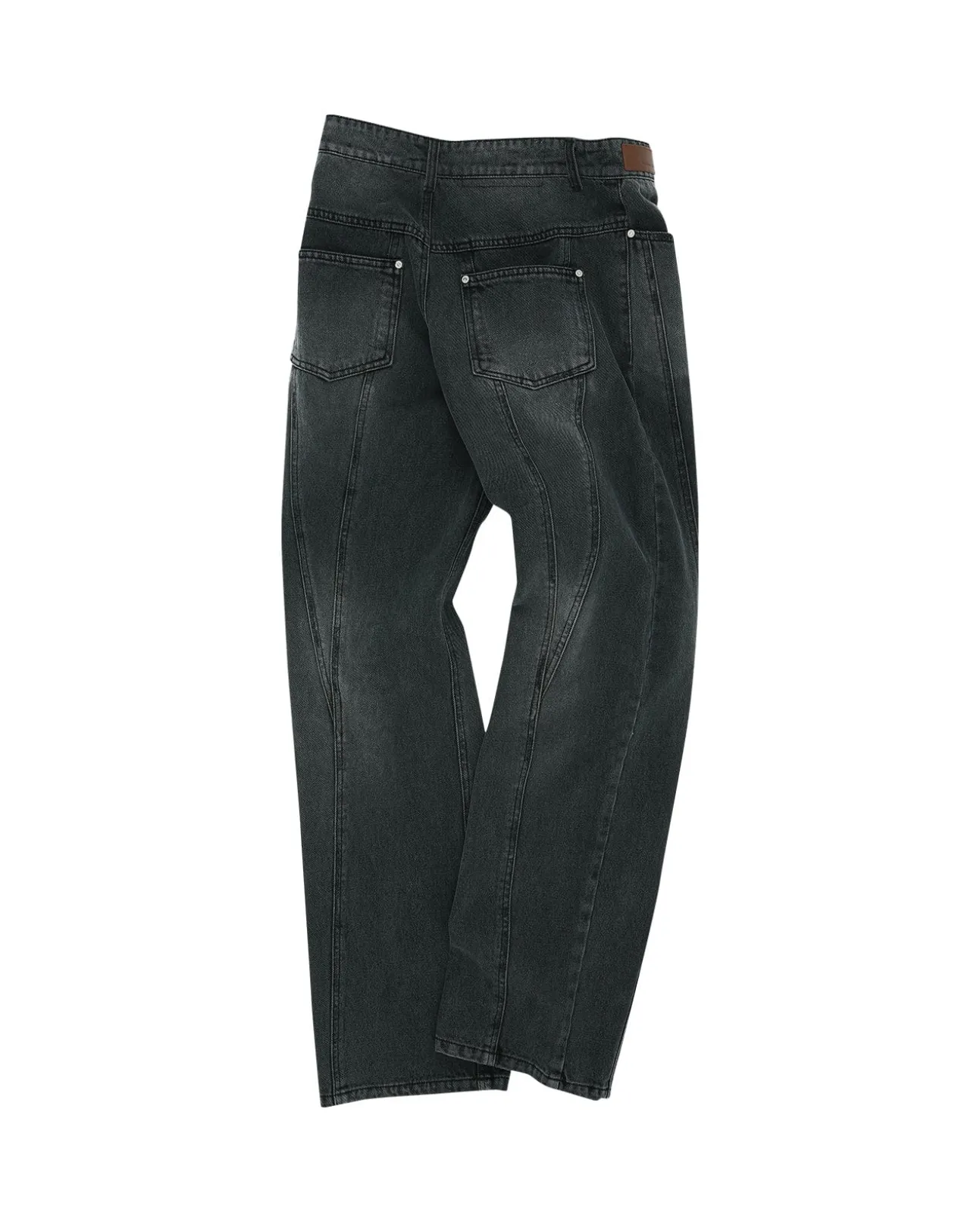 Andersson Bell Sierra Panel Wide-Leg Jeans Apa608M(Washed Black)-Men Trousers