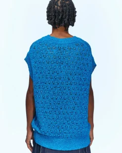 Andersson Bell Sustainable Knit Vest Atb671M(Sea)-Men Knitwear