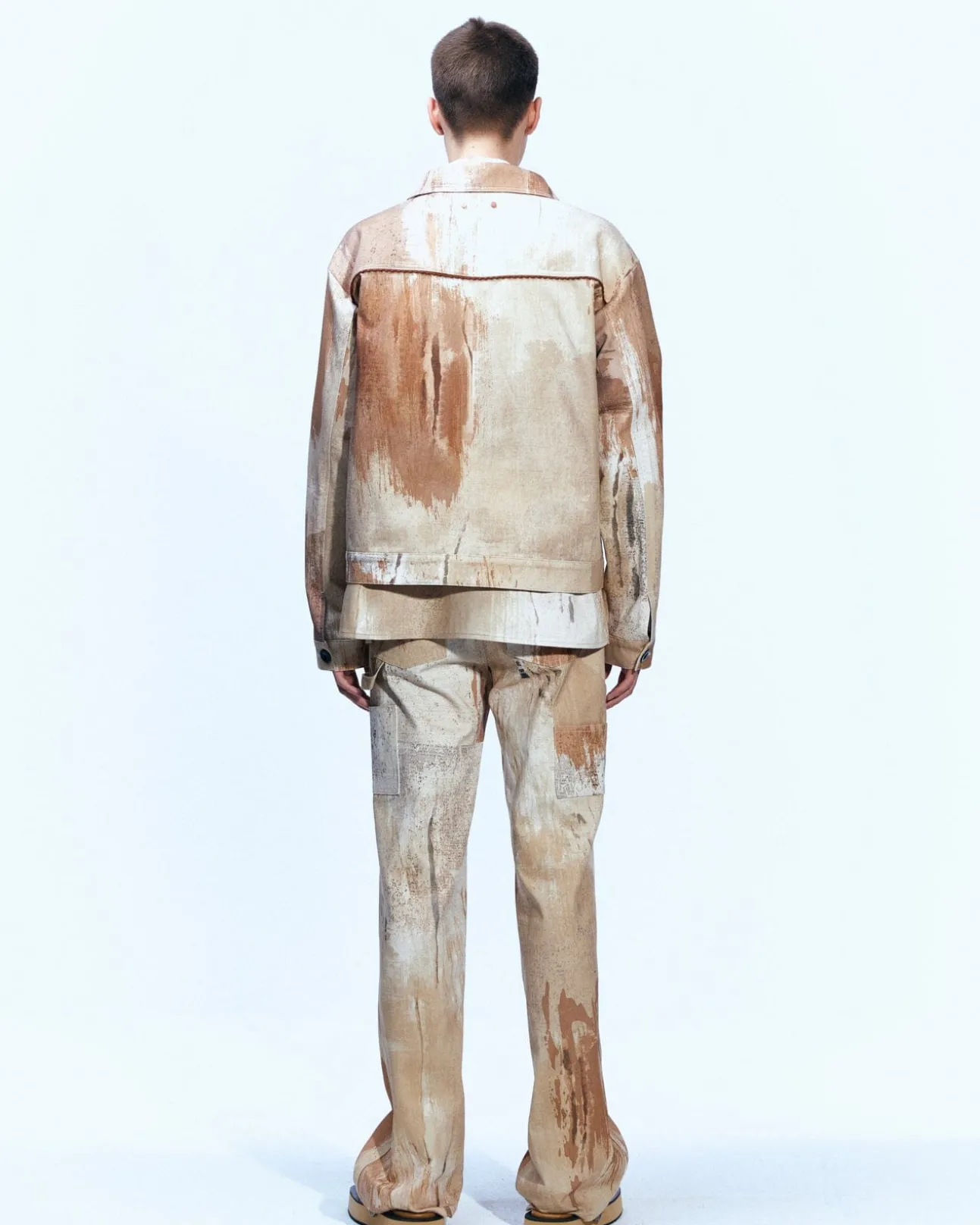 Andersson Bell Tawney Beige Print Denim Apa595M(Sand)-Men Trousers