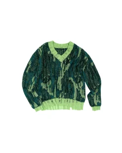 Andersson Bell Theydon Spider V-Neck Sweater Atb861M(Multi)-Men Knitwear