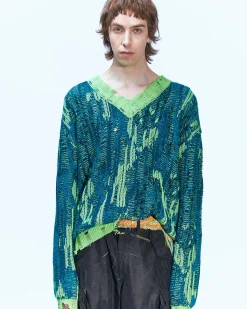 Andersson Bell Theydon Spider V-Neck Sweater Atb861M(Multi)-Men Knitwear