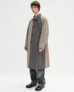 Andersson Bell Unisex Checked Raglan Coat Awa413U(Multi Color)-Men Outerwear
