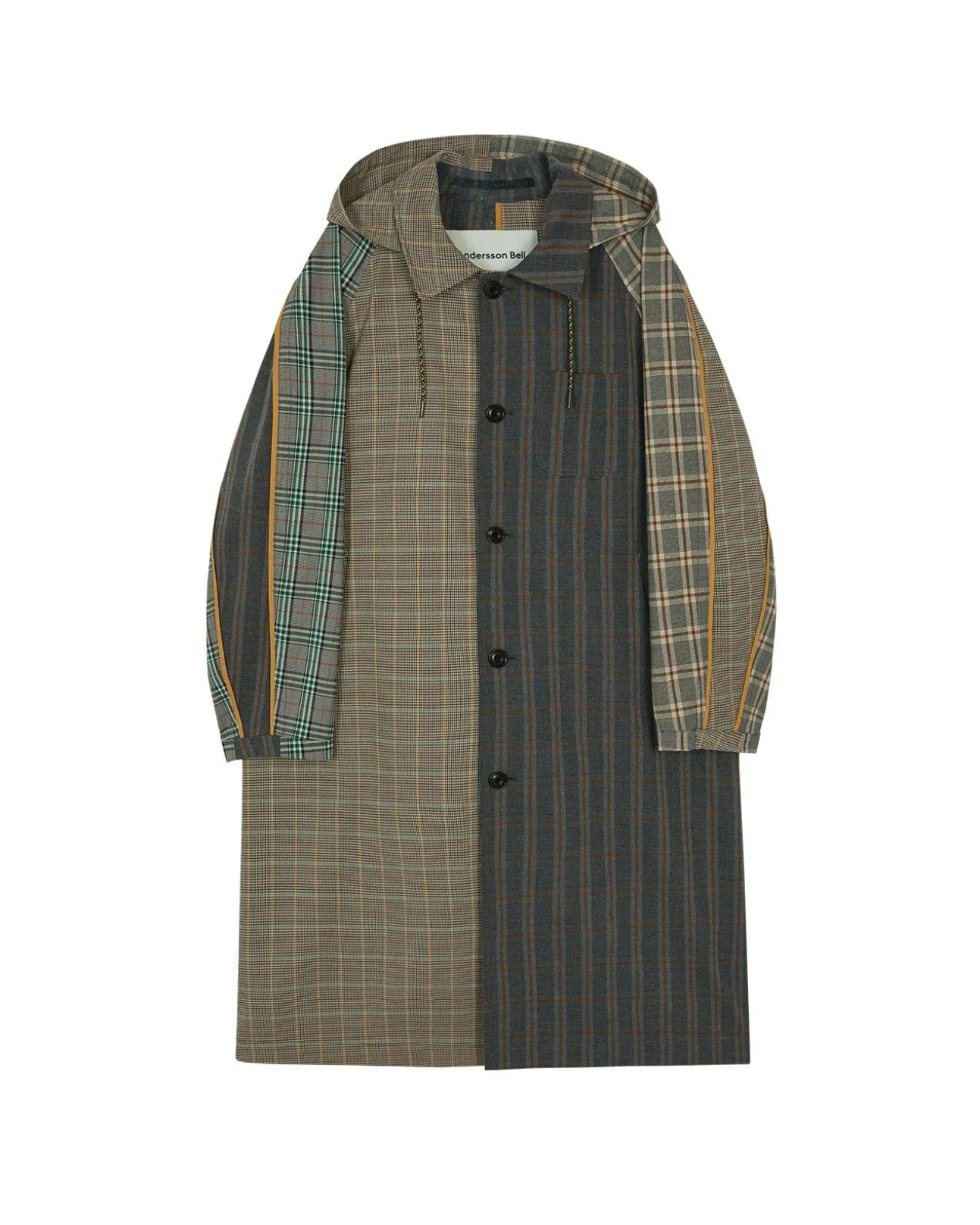 Andersson Bell Unisex Checked Raglan Coat Awa413U(Multi Color)-Men Outerwear