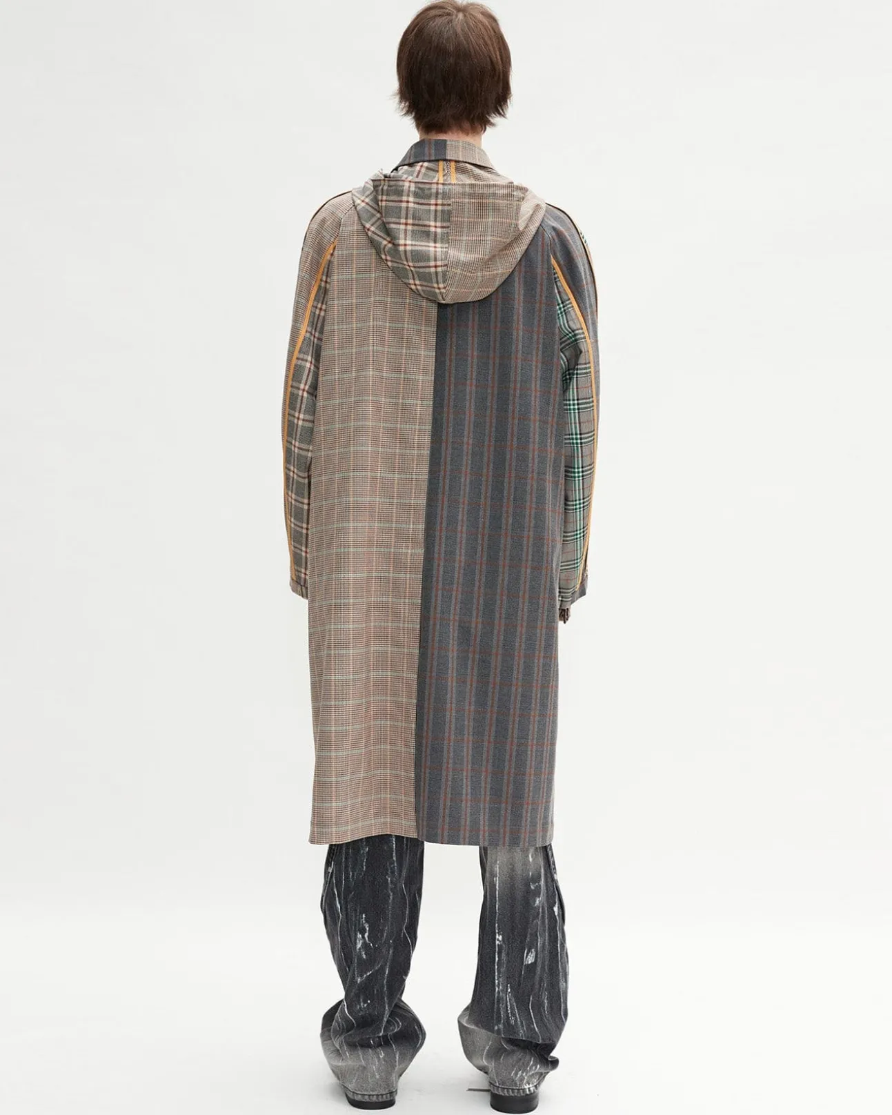 Andersson Bell Unisex Checked Raglan Coat Awa413U(Multi Color)-Men Outerwear