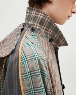 Andersson Bell Unisex Checked Raglan Coat Awa413U(Multi Color)-Men Outerwear