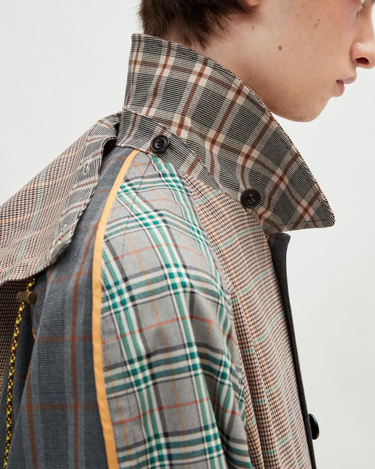 Andersson Bell Unisex Checked Raglan Coat Awa413U(Multi Color)-Men Outerwear