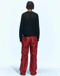 Andersson Bell Unisex Flower Man Crew Neck Sweater Atb961U(Black)-Men Knitwear