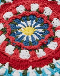 Andersson Bell Unisex Hand Crochet Tambourine Bag Aaa302U(Blue/Red)-Women Bags
