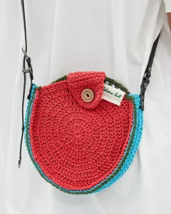 Andersson Bell Unisex Hand Crochet Tambourine Bag Aaa302U(Blue/Red)-Women Bags