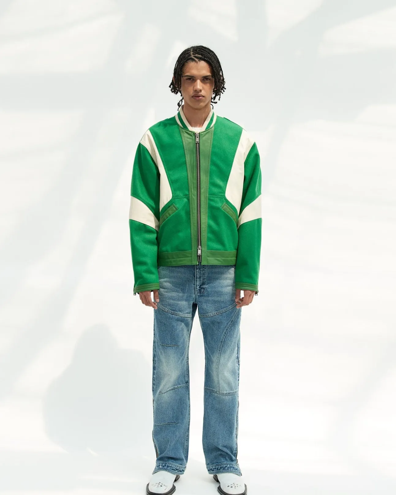 Andersson Bell Unisex Leather Motorcycle Padded Jacket Awa436U(Forest Green)-Men Outerwear