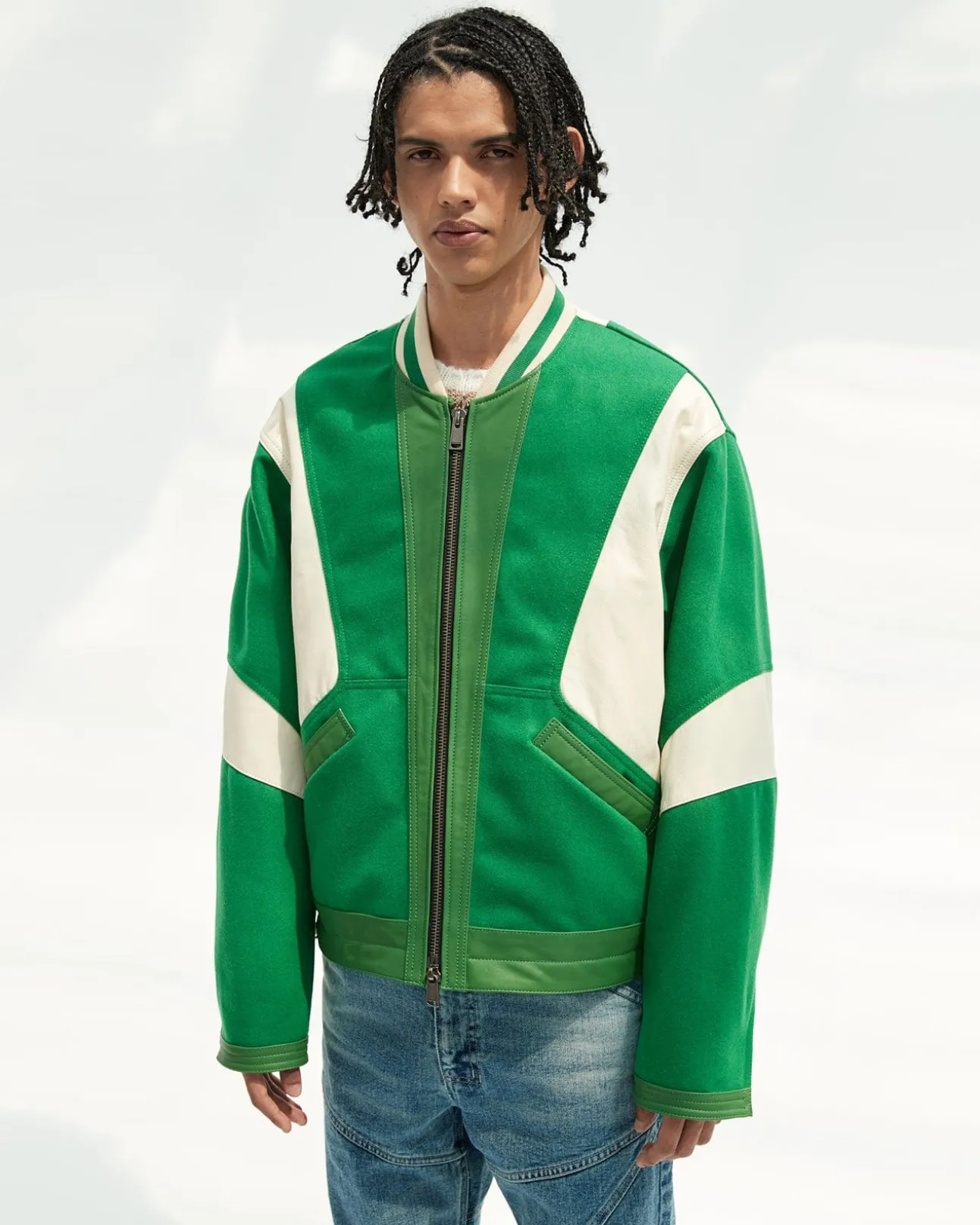 Andersson Bell Unisex Leather Motorcycle Padded Jacket Awa436U(Forest Green)-Men Outerwear