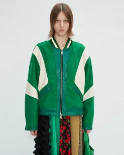 Andersson Bell Unisex Leather Motorcycle Padded Jacket Awa436U(Forest Green)-Men Outerwear