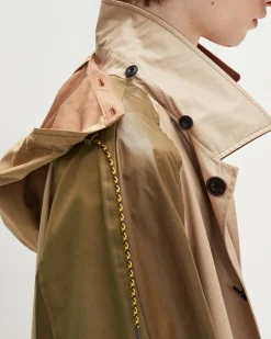 Andersson Bell Unisex Waxed Raglan Coat Awa412U(Beige/Khaki)-Men Outerwear