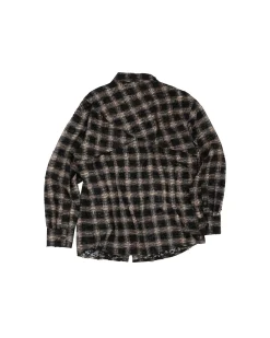 Andersson Bell Wasser Sheer Checked Shirts Atb950M(Black)-Men Shirts