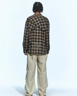 Andersson Bell Wasser Sheer Checked Shirts Atb950M(Black)-Men Shirts