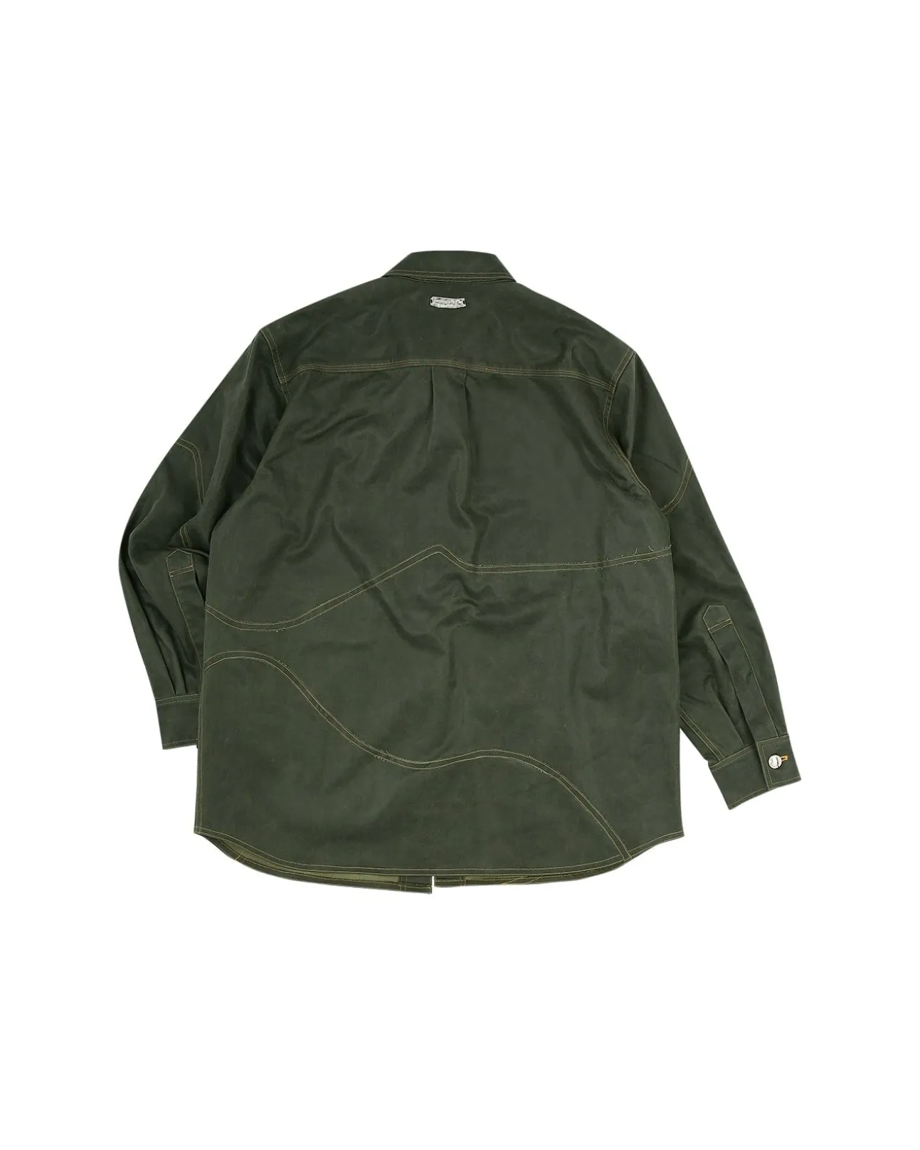Andersson Bell Wave Faux Leather Shirts Atb949M(Khaki)-Men Shirts