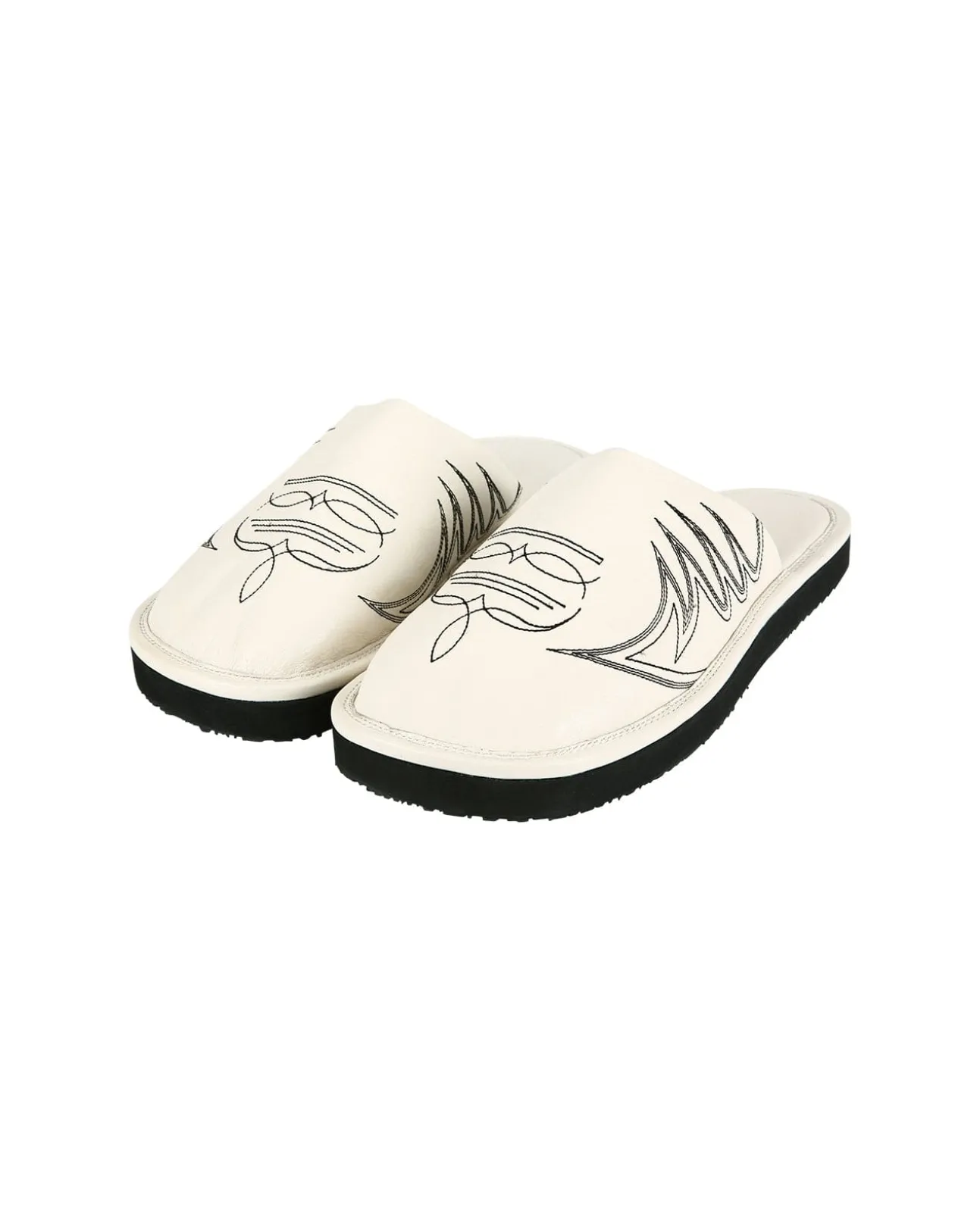 Andersson Bell Western Mule Slippers Aaa338M(White)-Men Shoes
