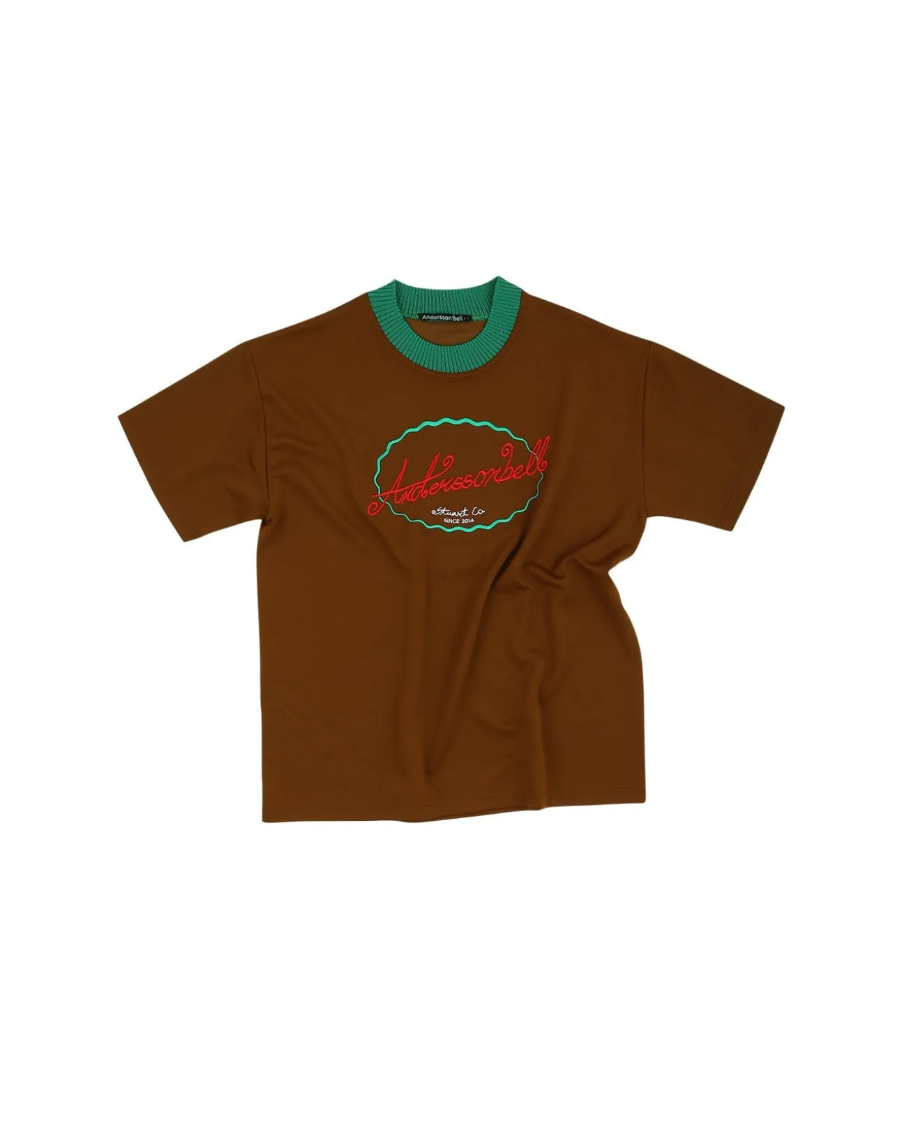 Andersson Bell (Women) (Essential) Unisex Logo Embroidery Ponte T-Shirts Atb902U(Brown)-Women Tops