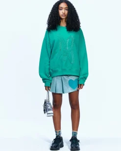 Andersson Bell (Women) (Essential) Unisex New Ab Logo Embroidery Sweatshirt Atb899U(Green)-Women Sweatshirts